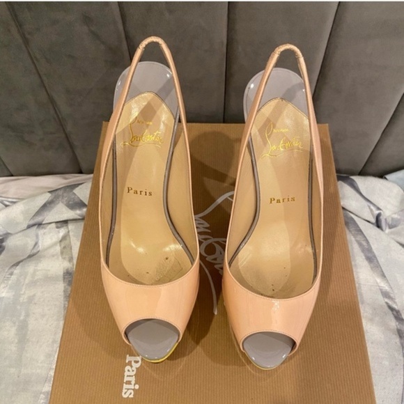 Christian Louboutin Peep Toe Slingback Heels-37.5 - Picture 6 of 9